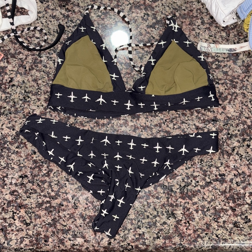Boys + Arrows Black and Olive Bikini
